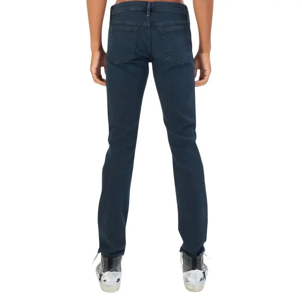 Frame Denim Men's L'Homme Slim Jeans in Placid Dark Wash Blue Size 36 x 31